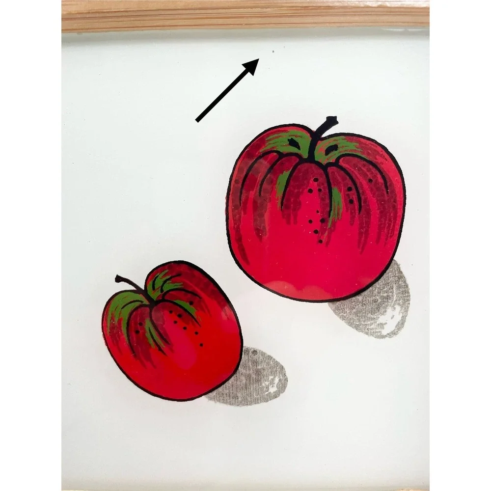 Vintage Tray Cheese Fruit Board Decorative Tray Basket With Apples Print‎